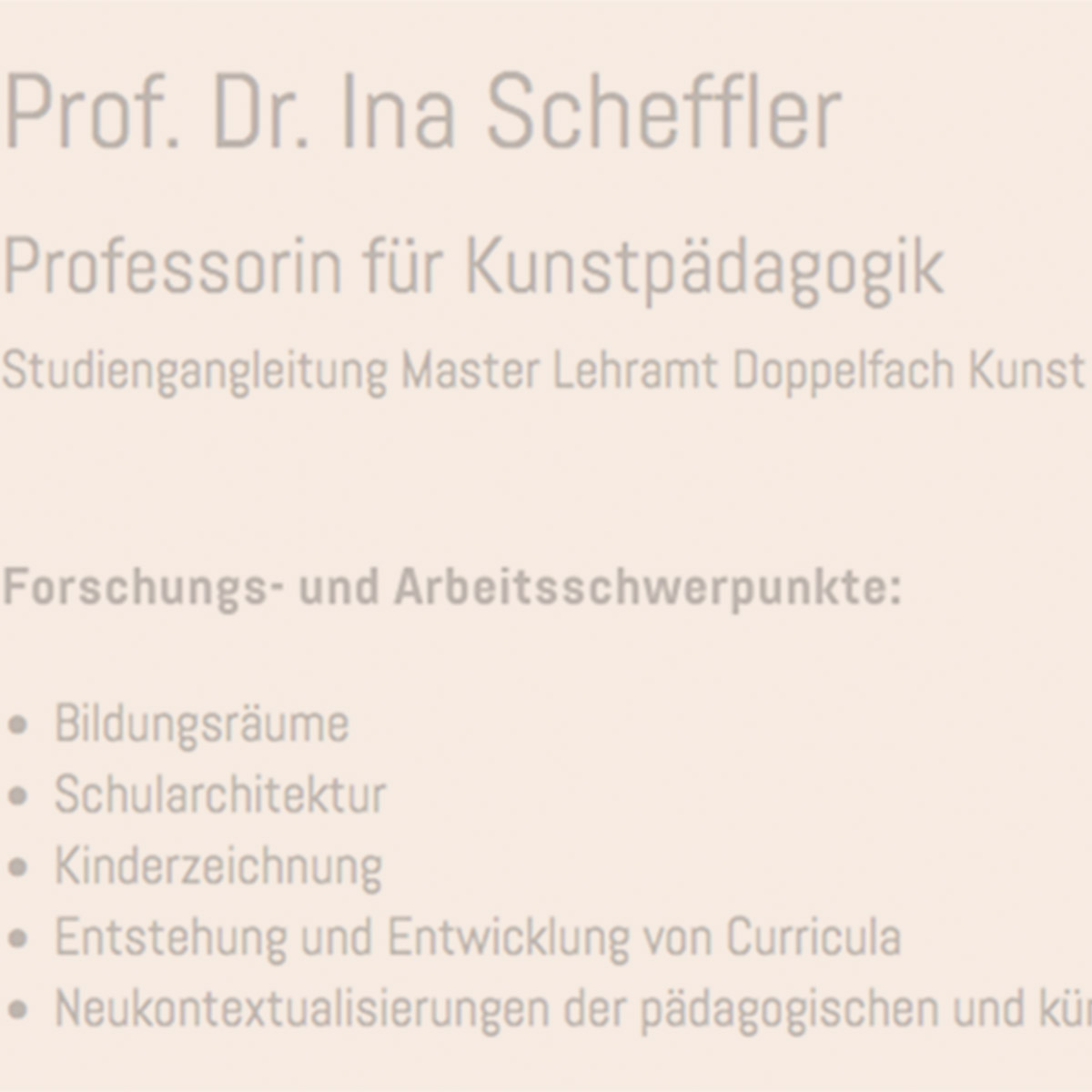 Antrittsvorlesung | Prof. Dr. Ina Scheffler