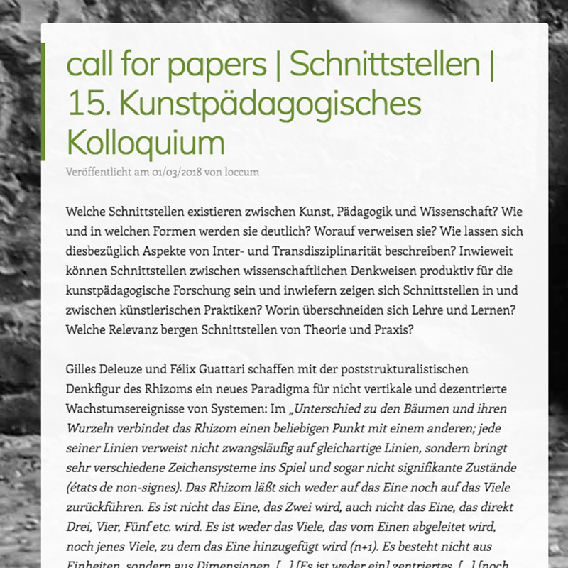 Schnittstellen 15. Kunstpädagogisches Kolloquium | Prof. Dr. Ina Scheffler